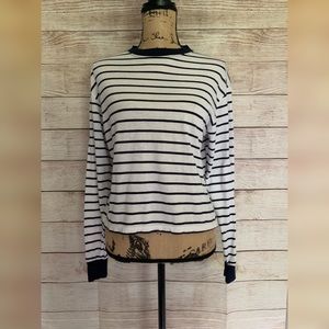 Navy & White Brandy Melville long sleeve tee